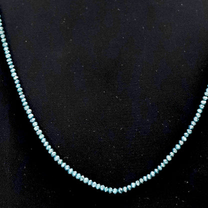 21 CT Treated Blue Color Diamond Beads Natural Roundel Shape Diamond Bead 2.2 MM to 2.8 MM Total 16 Inch Long Diamond Beads Bespoke Jewelry