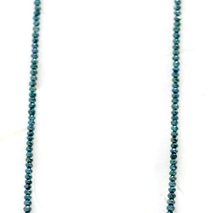 21 CT Treated Blue Color Diamond Beads Natural Roundel Shape Diamond Bead 2.2 MM to 2.8 MM Total 16 Inch Long Diamond Beads Bespoke Jewelry