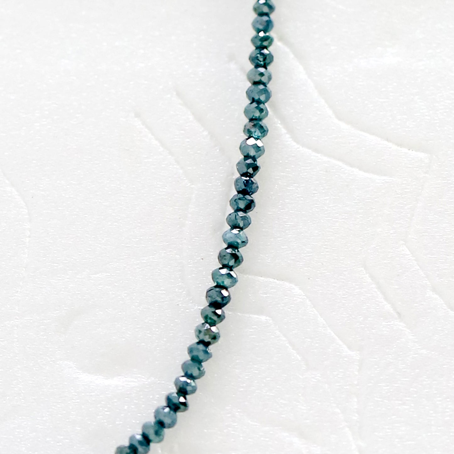 21 CT Treated Blue Color Diamond Beads Natural Roundel Shape Diamond Bead 2.2 MM to 2.8 MM Total 16 Inch Long Diamond Beads Bespoke Jewelry