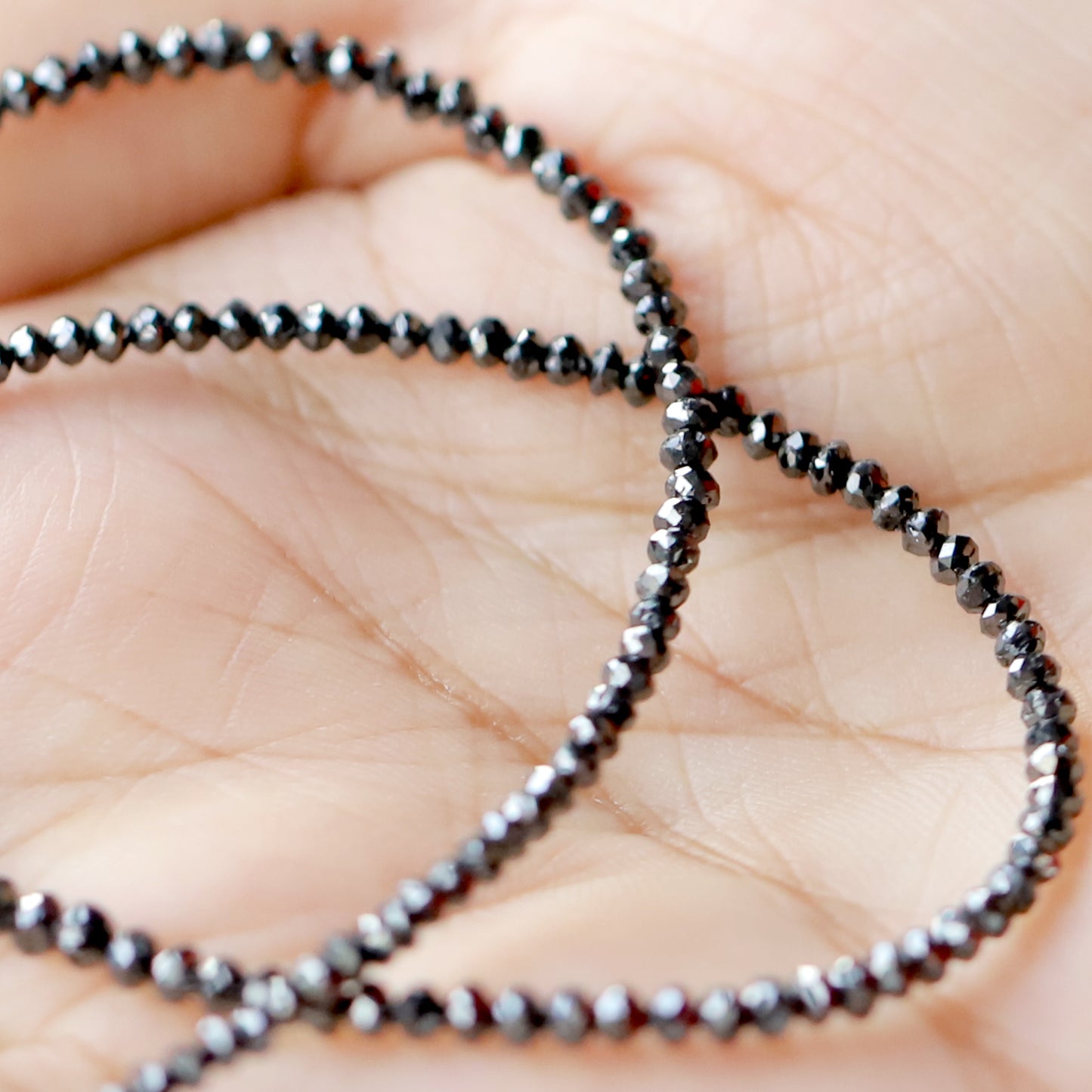 20 CT Rondelle Cut Diamond Beads 2.5 to 3 MM Heated Black Color Diamond Beads Loose Natural Full Cut Diamond Beads Custom Made Jewelry