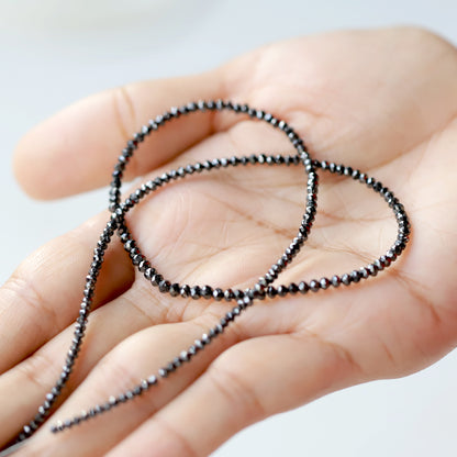 20 CT Rondelle Cut Diamond Beads 2.5 to 3 MM Heated Black Color Diamond Beads Loose Natural Full Cut Diamond Beads Custom Made Jewelry