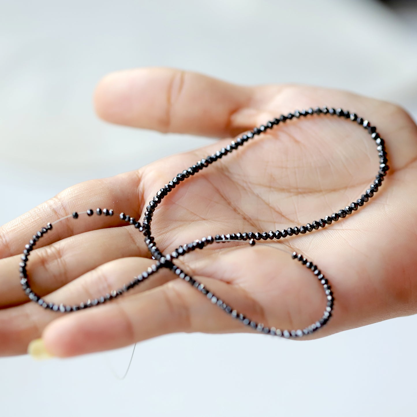 19.84 CT Heated Black Color Diamond Beads 2.5 MM to 3 MM Loose Natural Rondelle Full Cut Diamond Beads Conflict Free Genuine Diamond