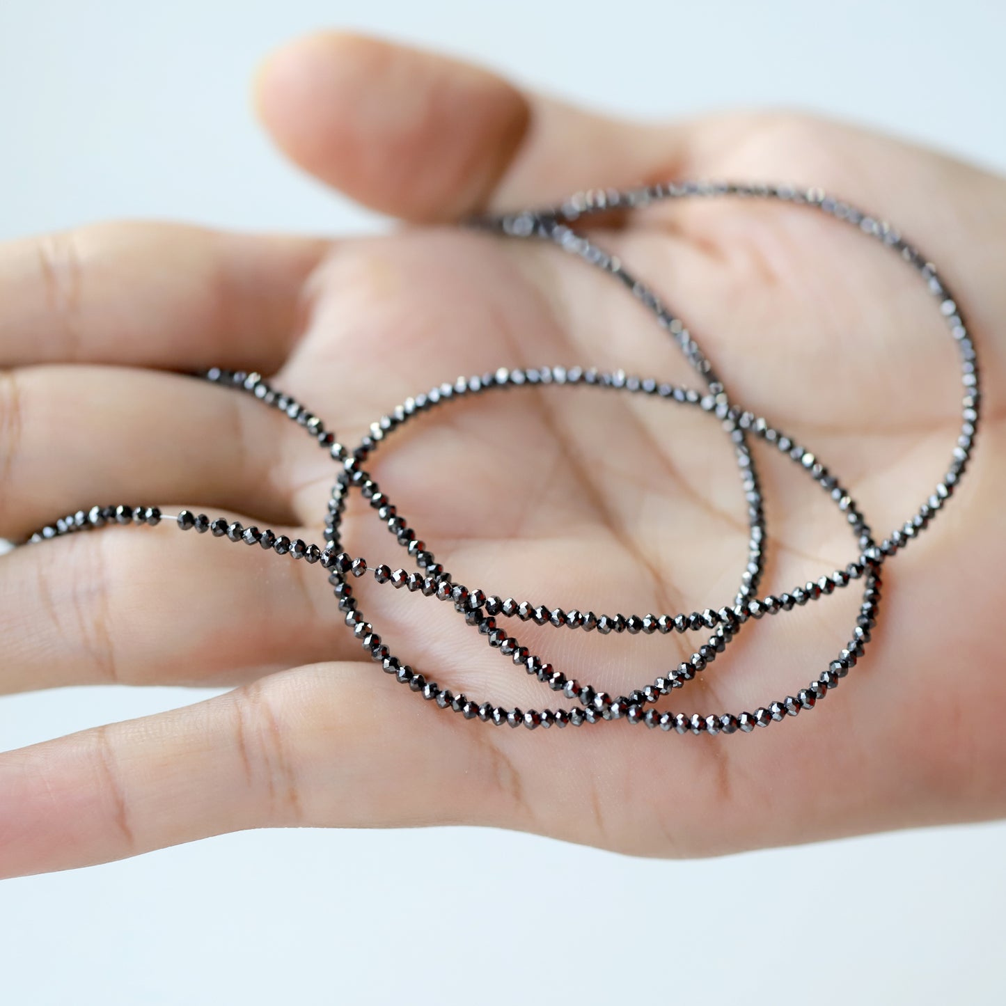 2 MM Size Rondelle Full Cut Diamond Beads 16.55 CT Natural Loose Treated Black Color Diamond Beads Black Diamond Beads Wedding Jewelry