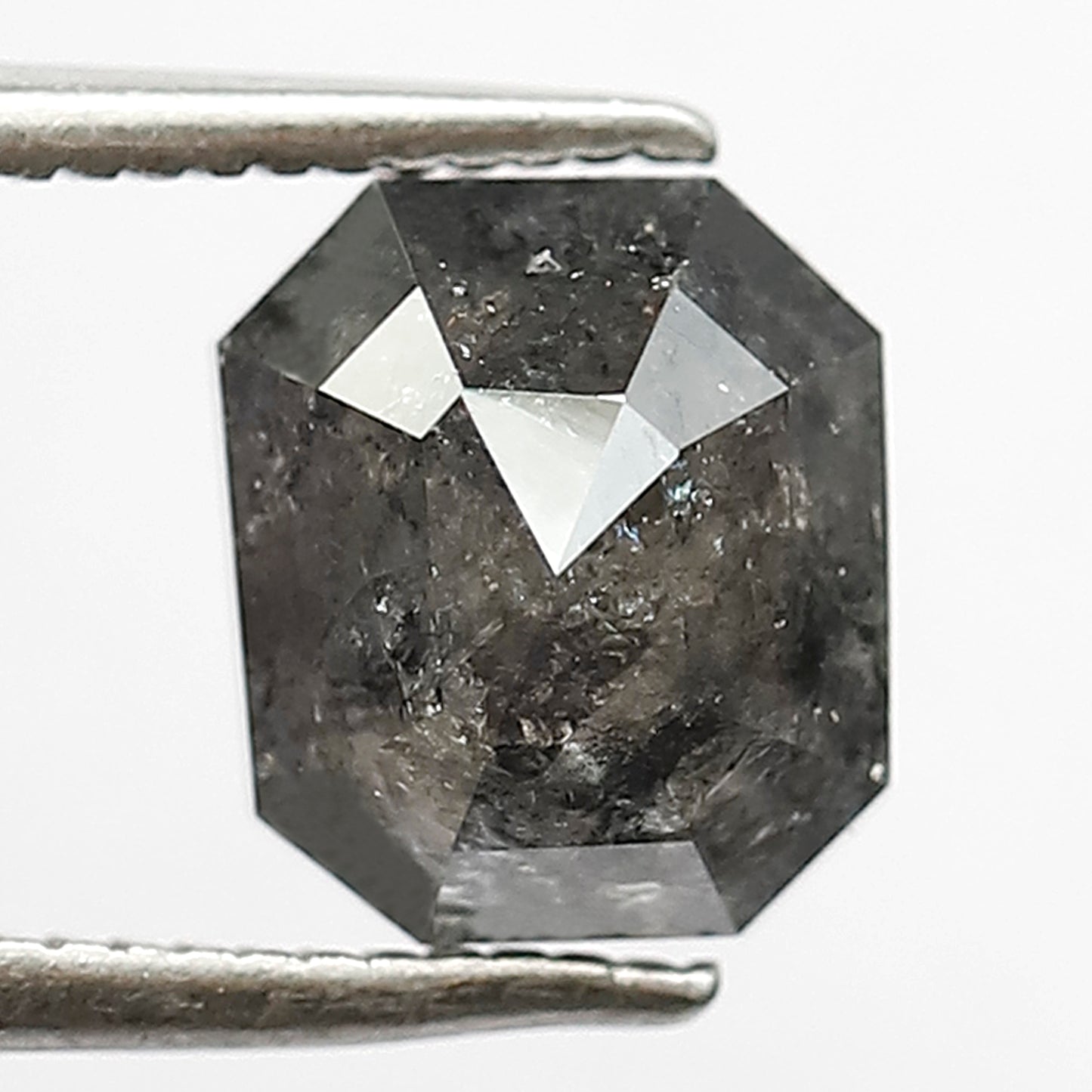 2.49 Ct Black Grey Salt & Pepper Diamond | Emerald Cut Loose Diamond for Custom Engagement Ring