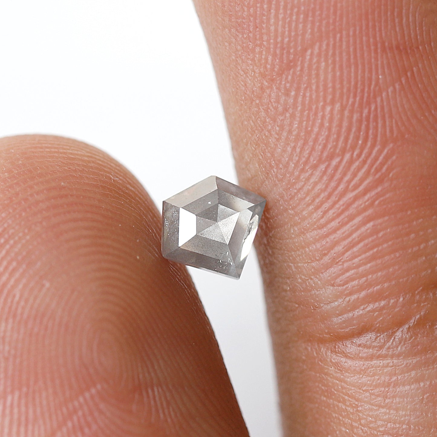 0.65 Ct Pentagon Shape Natural Salt and Pepper Diamond, Gray Translucent Loose Diamond, Conflict Free Diamond for Custom Pendant