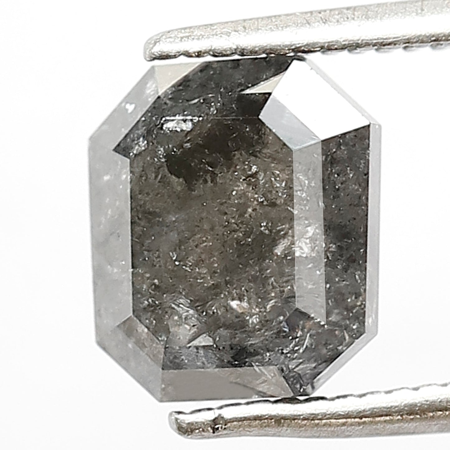 2.49 Ct Black Grey Salt & Pepper Diamond | Emerald Cut Loose Diamond for Custom Engagement Ring