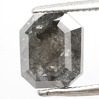 2.49 Ct Black Grey Salt & Pepper Diamond | Emerald Cut Loose Diamond for Custom Engagement Ring