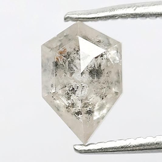 1.22 CT Geometric Shape Natural Loose Diamond Natural Grey Black Diamond 8.1 X 5.4 X 3.4 MM Long Unique Shape Salt and Pepper Diamond
