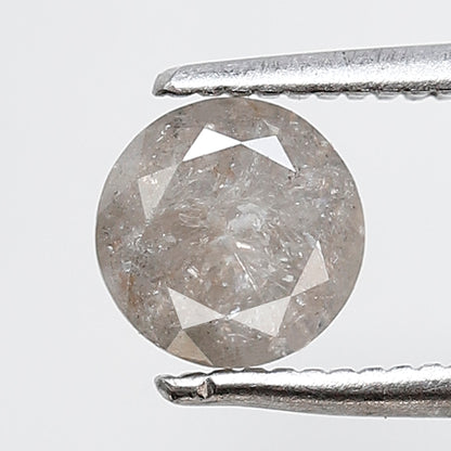 Natural Loose Round Shape Salt and Pepper Diamond 0.85 Ct 5.80 MM Misty Grey Color Round Brilliant Cut Diamond