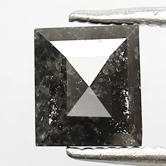 Natural 1.17 CT Square cut Salt and Pepper Diamond | Loose Gray Black Conflict Free Diamond
