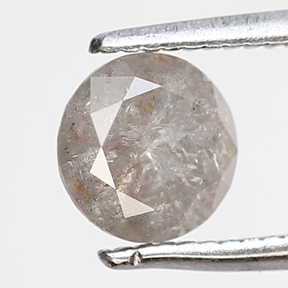 Natural Loose Round Shape Salt and Pepper Diamond 0.85 Ct 5.80 MM Misty Grey Color Round Brilliant Cut Diamond