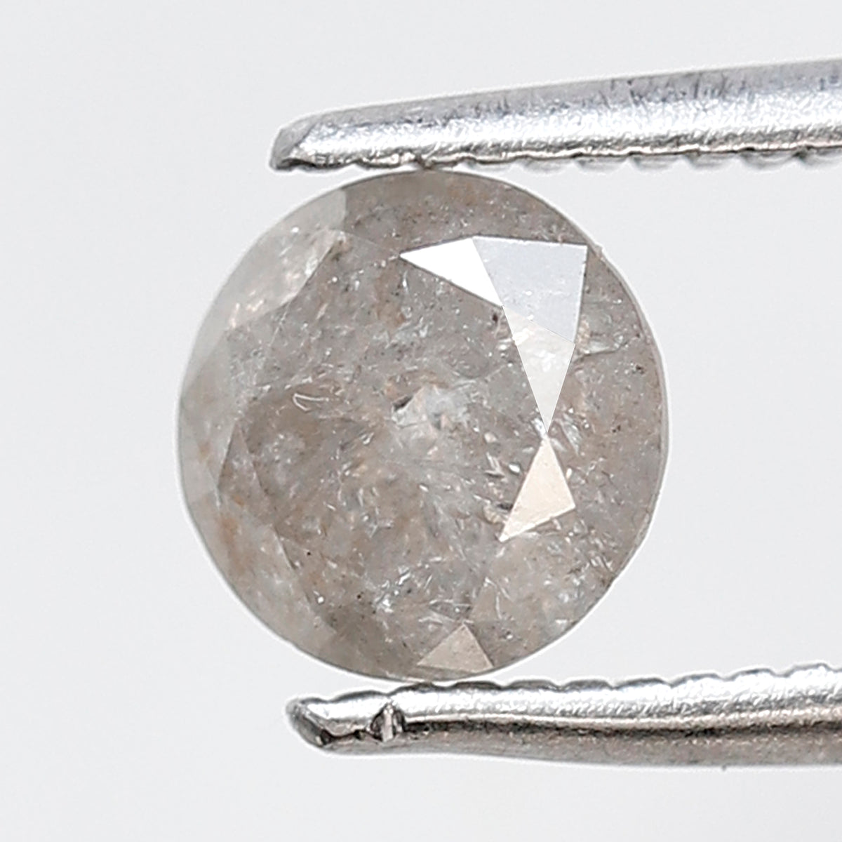 Natural Loose Round Shape Salt and Pepper Diamond 0.85 Ct 5.80 MM Misty Grey Color Round Brilliant Cut Diamond