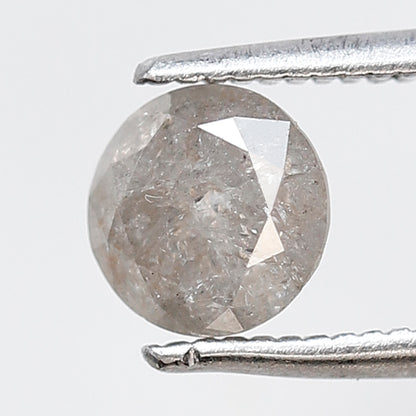 Natural Loose Round Shape Salt and Pepper Diamond 0.85 Ct 5.80 MM Misty Grey Color Round Brilliant Cut Diamond