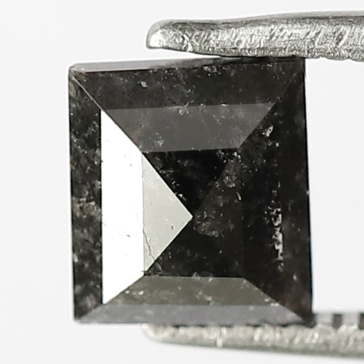 Natural 1.17 CT Square cut Salt and Pepper Diamond | Loose Gray Black Conflict Free Diamond