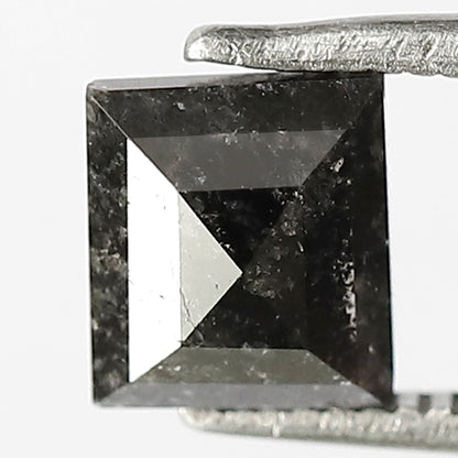 Natural 1.17 CT Square cut Salt and Pepper Diamond | Loose Gray Black Conflict Free Diamond