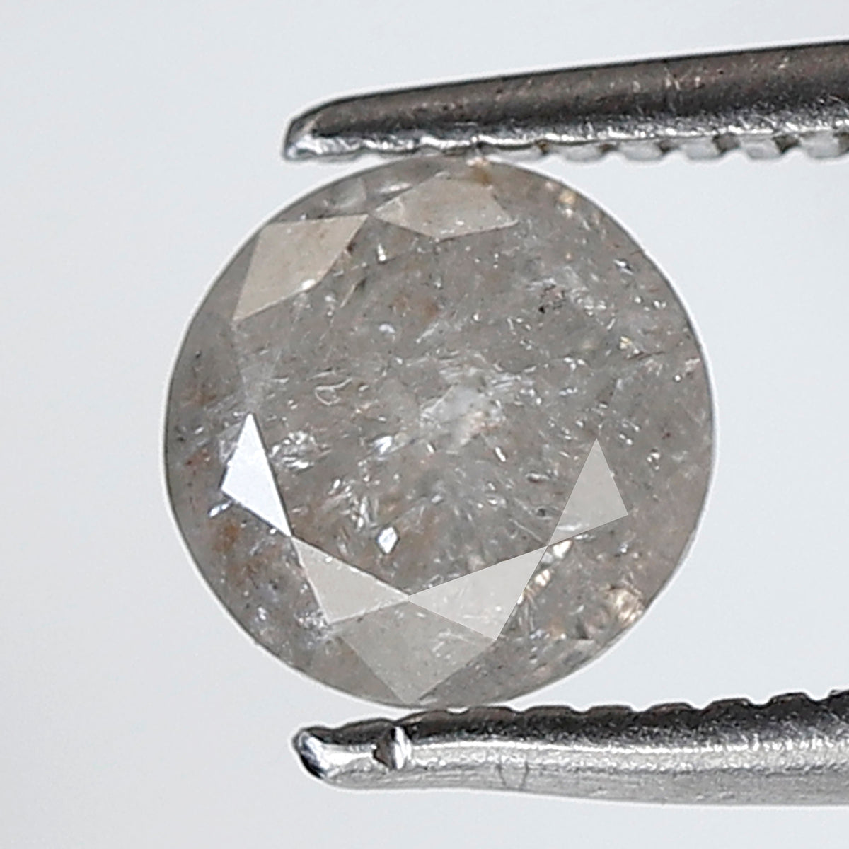 Natural Loose Round Shape Salt and Pepper Diamond 0.85 Ct 5.80 MM Misty Grey Color Round Brilliant Cut Diamond