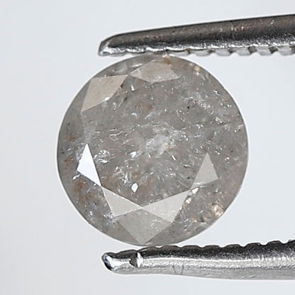 Natural Loose Round Shape Salt and Pepper Diamond 0.85 Ct 5.80 MM Misty Grey Color Round Brilliant Cut Diamond