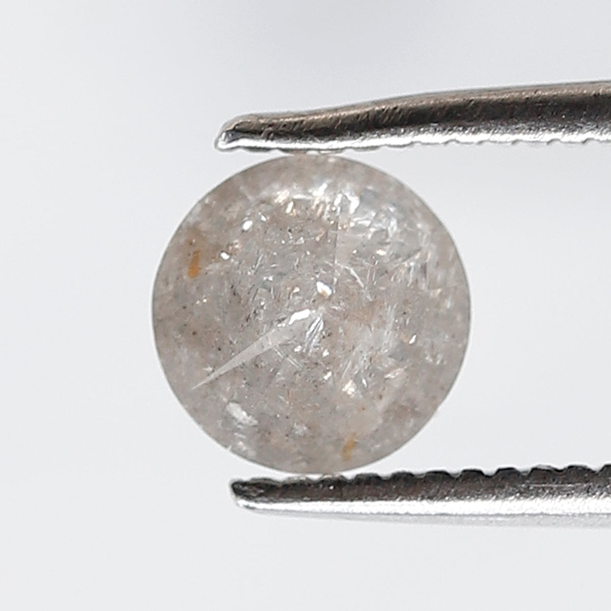 Natural Loose Round Shape Salt and Pepper Diamond 0.85 Ct 5.80 MM Misty Grey Color Round Brilliant Cut Diamond