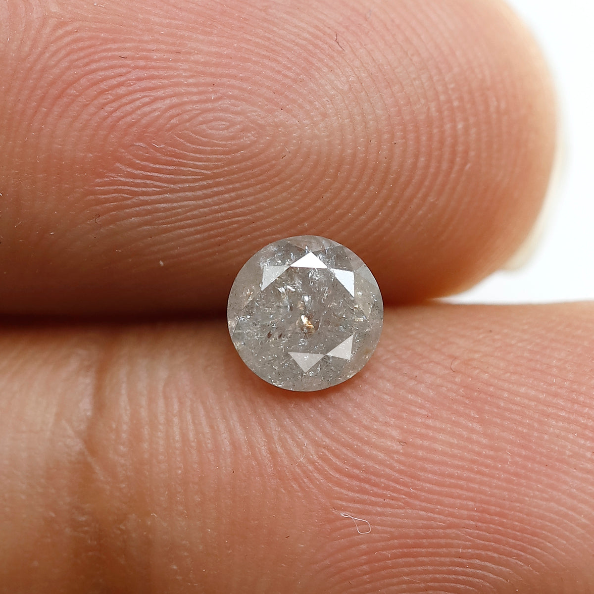 Natural Loose Round Shape Salt and Pepper Diamond 0.85 Ct 5.80 MM Misty Grey Color Round Brilliant Cut Diamond