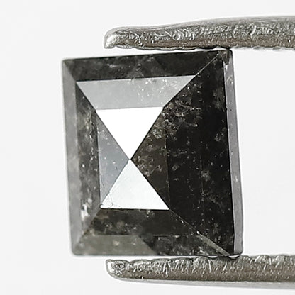 Natural 1.17 CT Square cut Salt and Pepper Diamond | Loose Gray Black Conflict Free Diamond