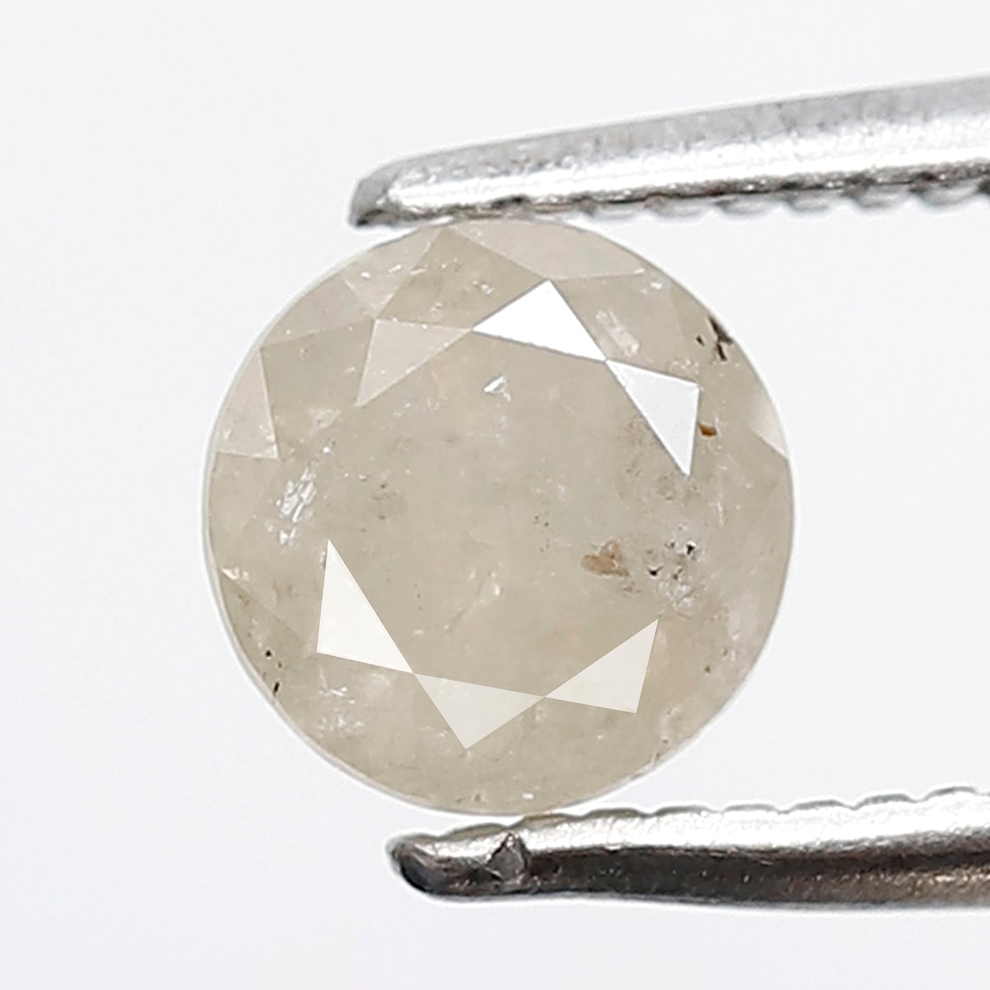 0.90 CT 5.60 MM Round Brilliant Cut Salt and pepper Diamond Cloudy White Color Natural Loose Diamond