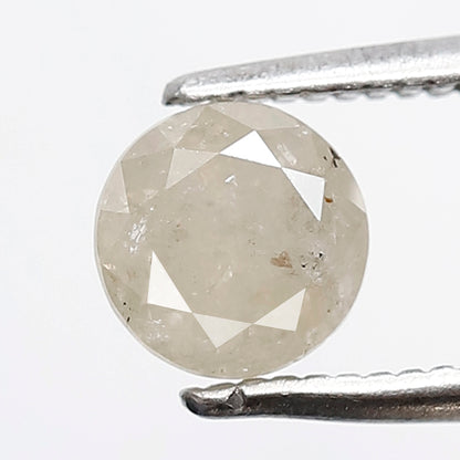 0.90 CT 5.60 MM Round Brilliant Cut Salt and pepper Diamond Cloudy White Color Natural Loose Diamond