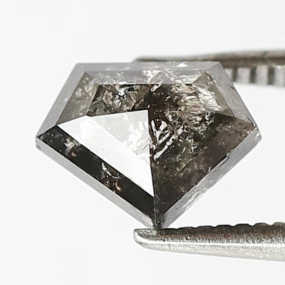 1.41 Ct Natural Grey Black Diamond | Diamond Shape Salt & Pepper Loose Diamond for Engagement or Wedding Rings