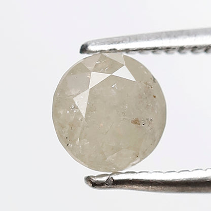 0.90 CT 5.60 MM Round Brilliant Cut Salt and pepper Diamond Cloudy White Color Natural Loose Diamond
