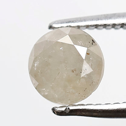 0.90 CT 5.60 MM Round Brilliant Cut Salt and pepper Diamond Cloudy White Color Natural Loose Diamond