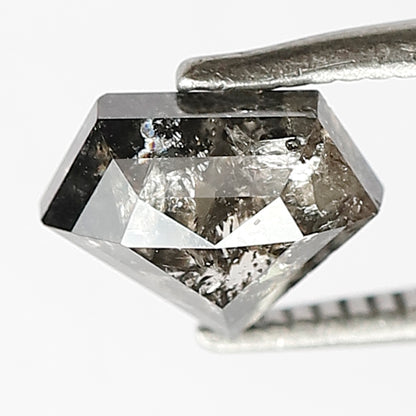 1.41 Ct Natural Grey Black Diamond | Diamond Shape Salt & Pepper Loose Diamond for Engagement or Wedding Rings