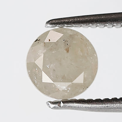 0.90 CT 5.60 MM Round Brilliant Cut Salt and pepper Diamond Cloudy White Color Natural Loose Diamond