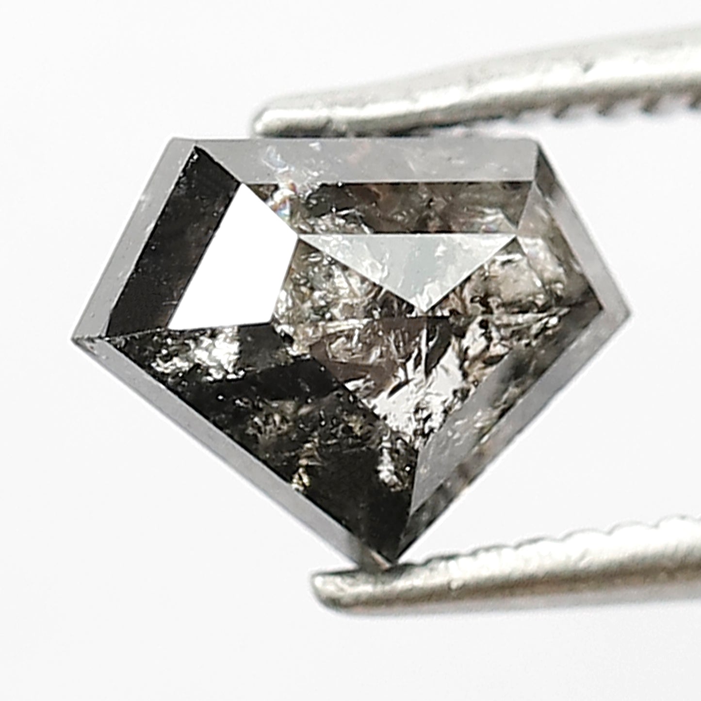 1.41 Ct Natural Grey Black Diamond | Diamond Shape Salt & Pepper Loose Diamond for Engagement or Wedding Rings