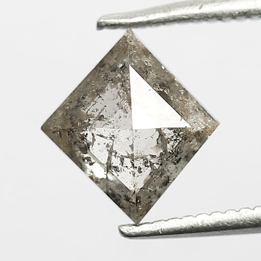 1.47 Natural Loose Diamond Geometric Shape Natural Diamond Grayish Black Color Loose Diamond Salt and Pepper Unique Cut Diamond
