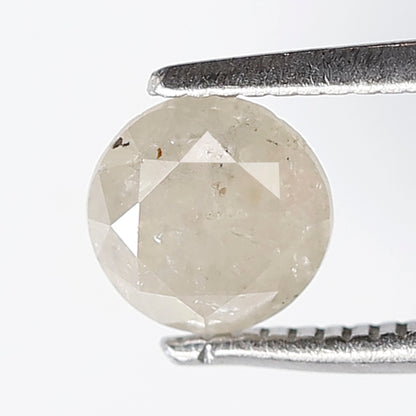 0.90 CT 5.60 MM Round Brilliant Cut Salt and pepper Diamond Cloudy White Color Natural Loose Diamond