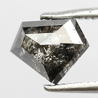 1.41 Ct Natural Grey Black Diamond | Diamond Shape Salt & Pepper Loose Diamond for Engagement or Wedding Rings