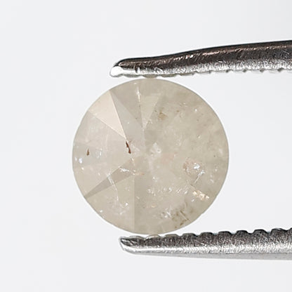 0.90 CT 5.60 MM Round Brilliant Cut Salt and pepper Diamond Cloudy White Color Natural Loose Diamond