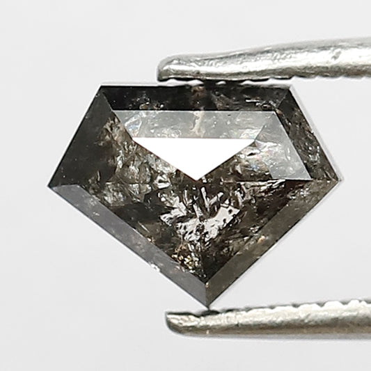 1.41 Ct Natural Grey Black Diamond | Diamond Shape Salt & Pepper Loose Diamond for Engagement or Wedding Rings