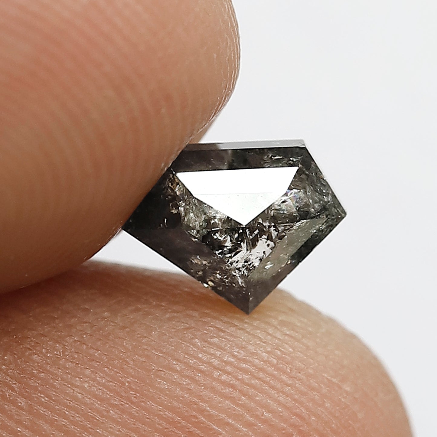 1.41 Ct Natural Grey Black Diamond | Diamond Shape Salt & Pepper Loose Diamond for Engagement or Wedding Rings