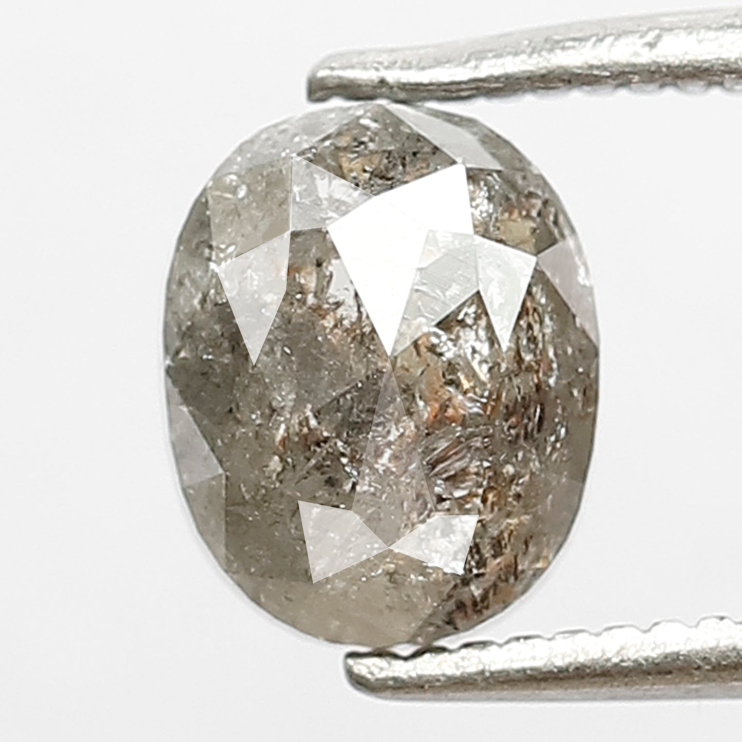 1.67 Ct Natural Grey Black Diamond | Oval Shape Salt & Pepper Loose Diamond for Solitaire Engagement Ring