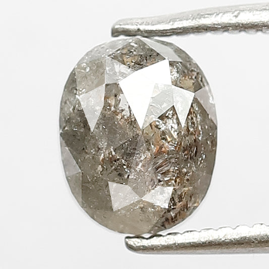 1.67 Ct Natural Grey Black Diamond | Oval Shape Salt & Pepper Loose Diamond for Solitaire Engagement Ring