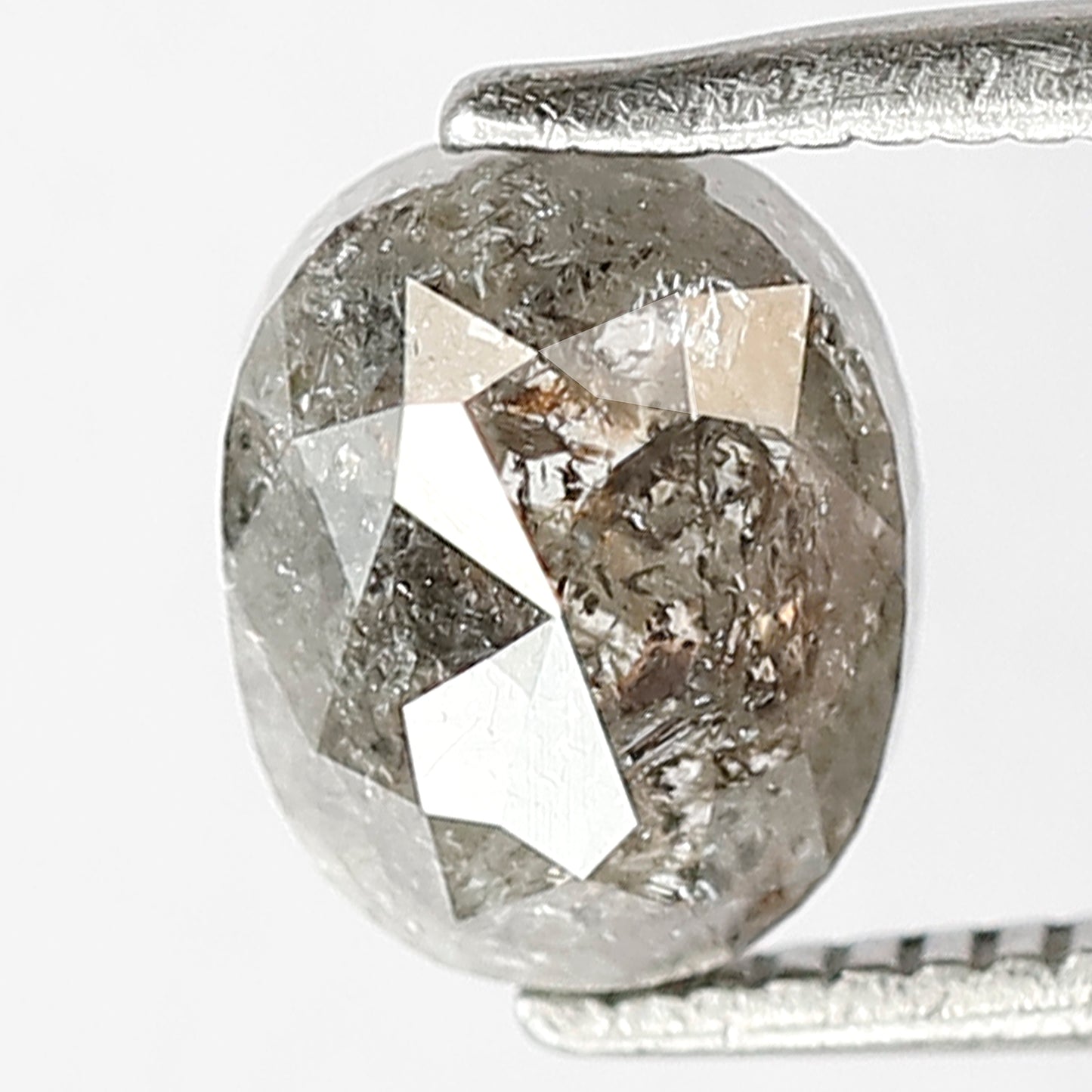 1.67 Ct Natural Grey Black Diamond | Oval Shape Salt & Pepper Loose Diamond for Solitaire Engagement Ring