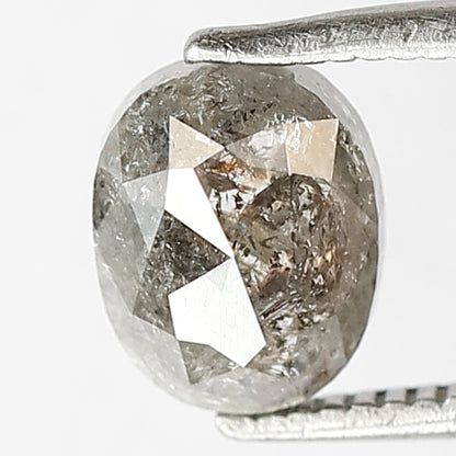 1.67 Ct Natural Grey Black Diamond | Oval Shape Salt & Pepper Loose Diamond for Solitaire Engagement Ring