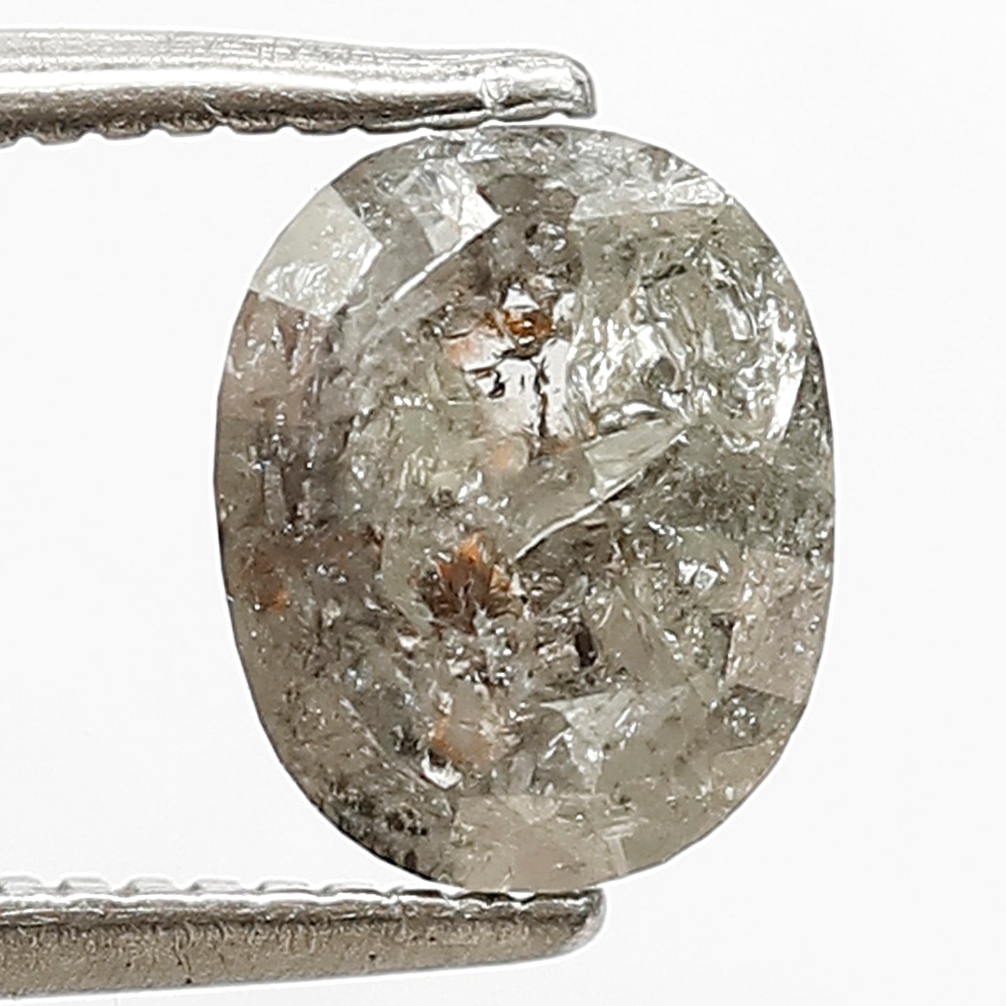 1.67 Ct Natural Grey Black Diamond | Oval Shape Salt & Pepper Loose Diamond for Solitaire Engagement Ring