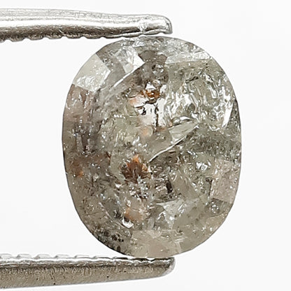 1.67 Ct Natural Grey Black Diamond | Oval Shape Salt & Pepper Loose Diamond for Solitaire Engagement Ring