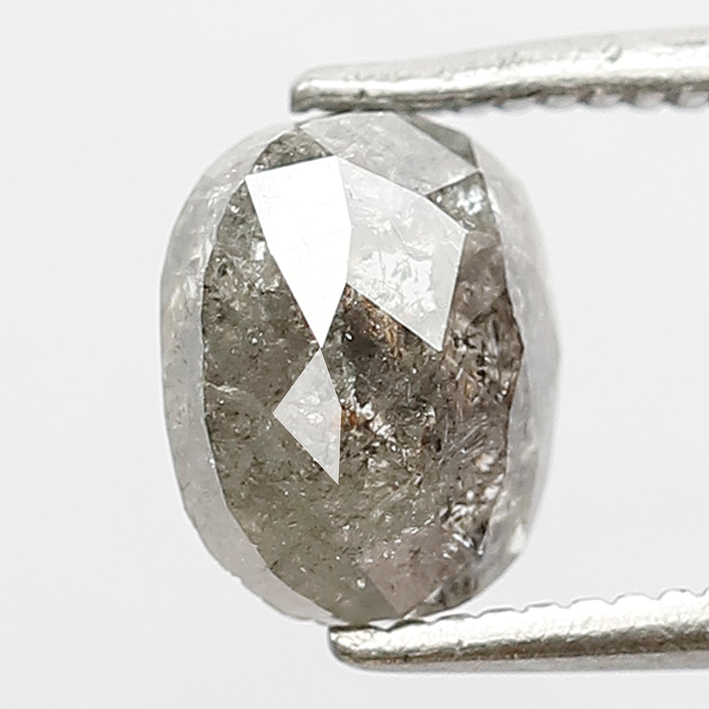 1.67 Ct Natural Grey Black Diamond | Oval Shape Salt & Pepper Loose Diamond for Solitaire Engagement Ring