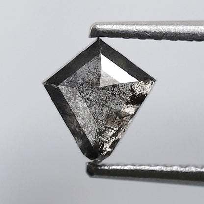 Blackish Gray Kite Cut Diamond 0.64 Ct, Natural Salt and Pepper Loose Diamond for Custom Jewelry Design