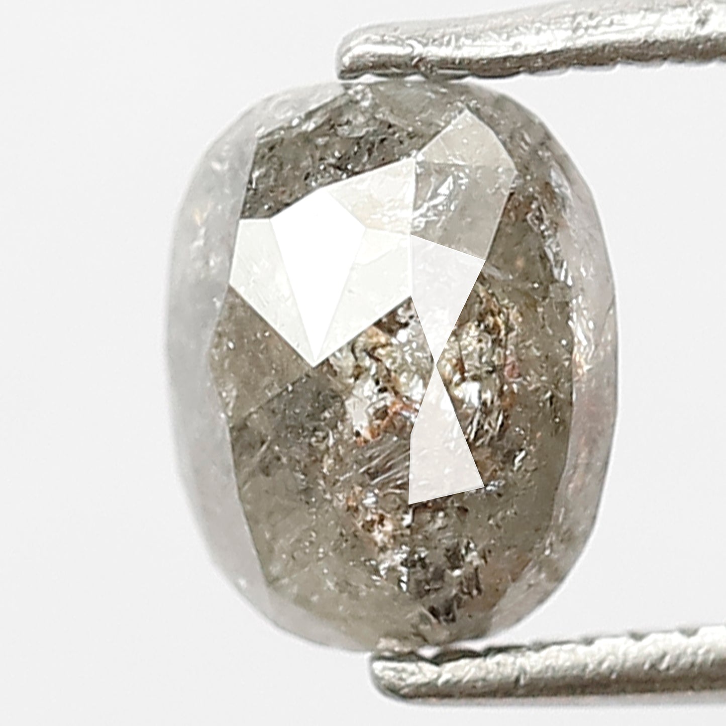 1.67 Ct Natural Grey Black Diamond | Oval Shape Salt & Pepper Loose Diamond for Solitaire Engagement Ring