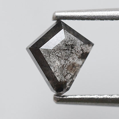 Blackish Gray Kite Cut Diamond 0.64 Ct, Natural Salt and Pepper Loose Diamond for Custom Jewelry Design