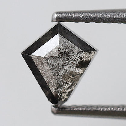 Blackish Gray Kite Cut Diamond 0.64 Ct, Natural Salt and Pepper Loose Diamond for Custom Jewelry Design