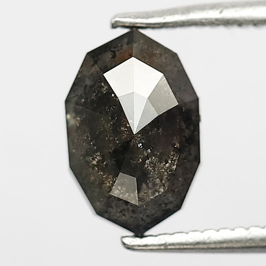 1.48 CT Geometric Shape Salt and Pepper diamond Natural Grayish Black Color Diamond For Gift